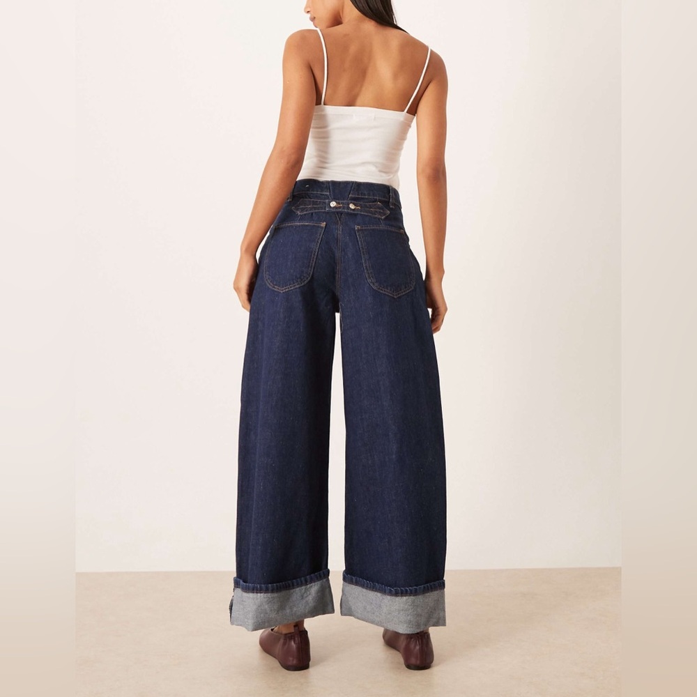 NWT Free People x We The Free Alia Cuffed High-Waist Wide-Leg Jean - Picture 5 of 11
